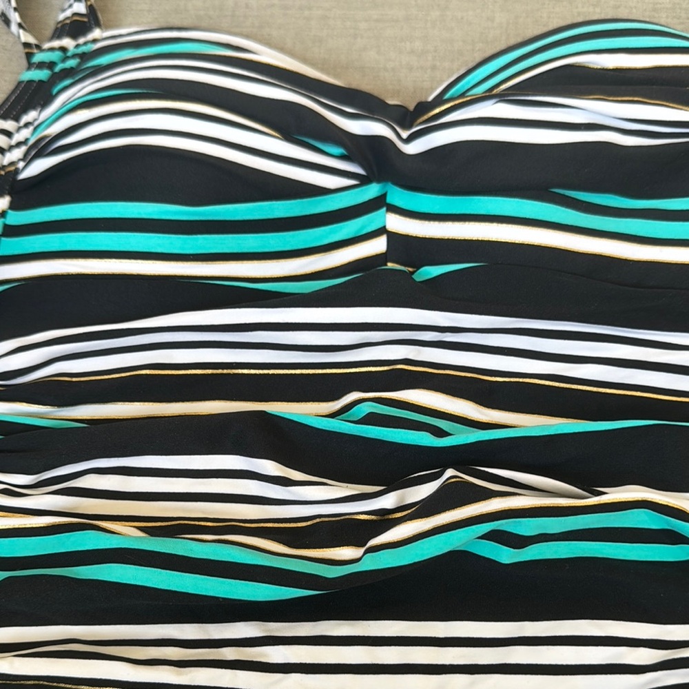 Striped One Piece Swimsuit - Picture 2 of 10